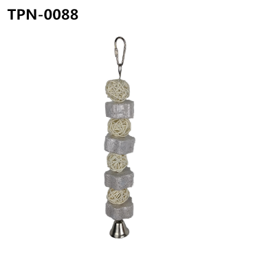 Hanging Bird Cage Nail Trimmer Pumice Toy with Rattan Balls for Small Parrots Cockatiel Budgies Lovebirds Rats Chinchilla Bites TPN-0088 Hanging Bird Cage Nail Trimmer Pumice Toy with Rattan Balls for Small Parrots Cockatiel Budgies Lovebirds Rats Chinchilla Bites TPN-0088