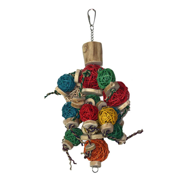 Hot selling 10 items vine ball bird shredding chewing toys