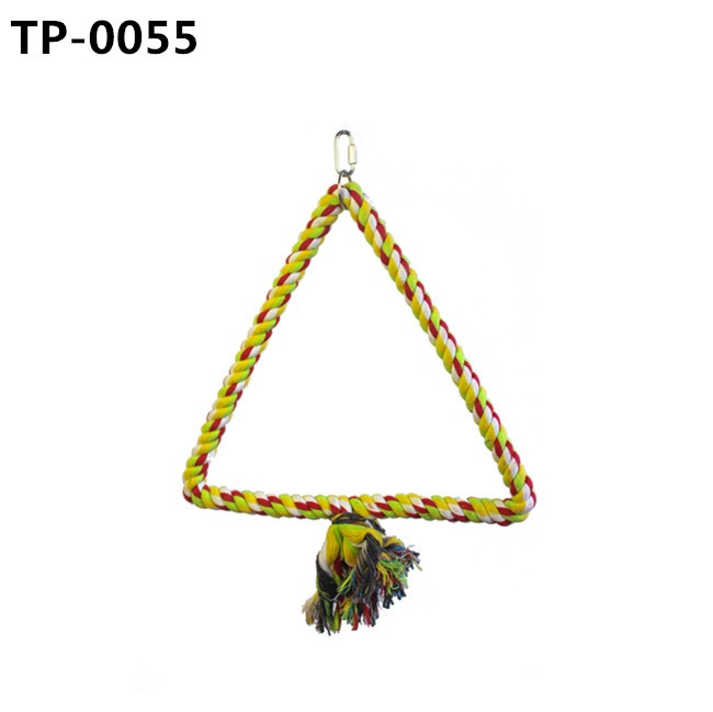 Birds Rope Triangle Perch Bird Cage Stand or Playgym Cotton Rope for Pet Hanging Accessories Toys - Image 1