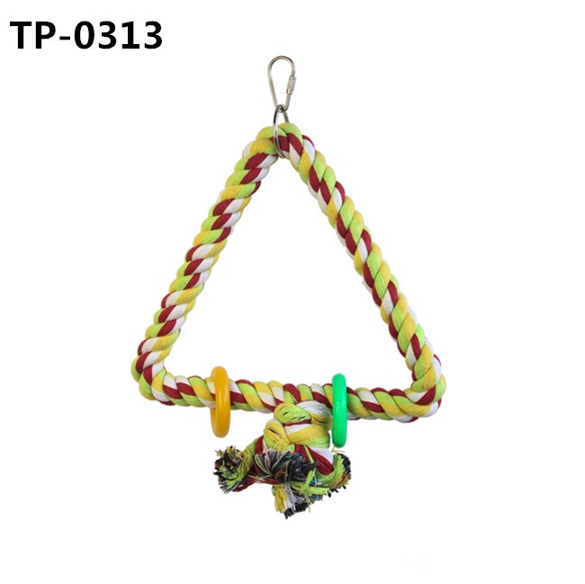 Birds Rope Triangle Perch Bird Cage Stand or Playgym Cotton Rope for Pet Hanging Accessories Toys - Image 2