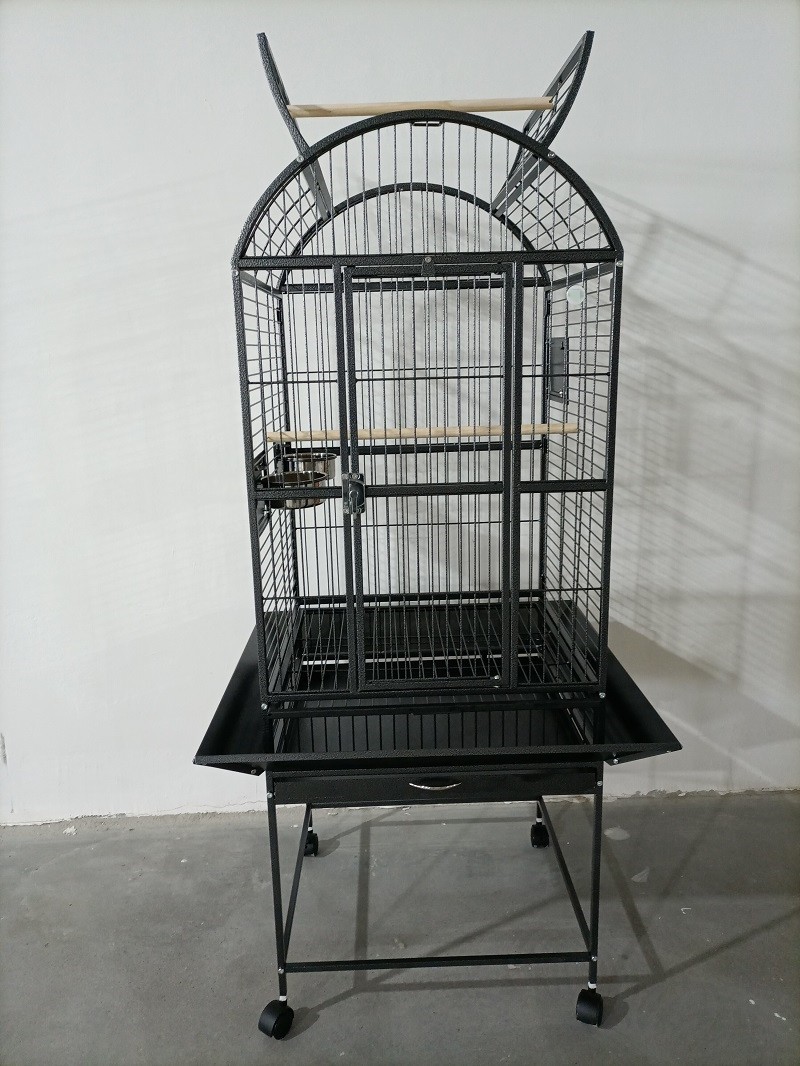 Bird Cage with Play Top and Stand for Parrots Lovebird Cockatiel Parakeets Black and White - Image 3
