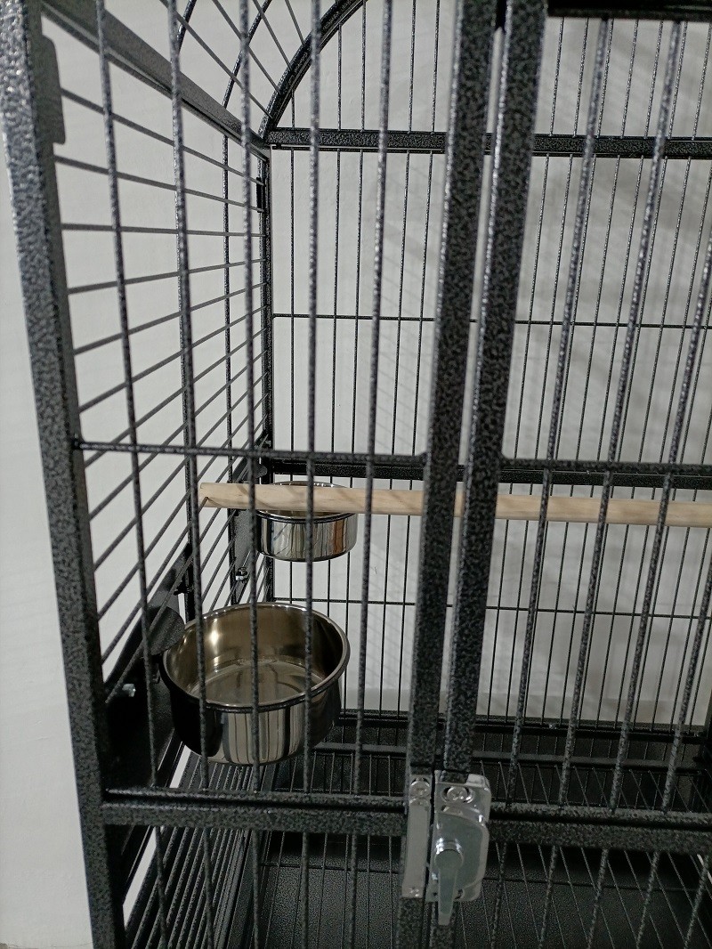 Bird Cage with Play Top and Stand for Parrots Lovebird Cockatiel Parakeets Black and White - Image 4