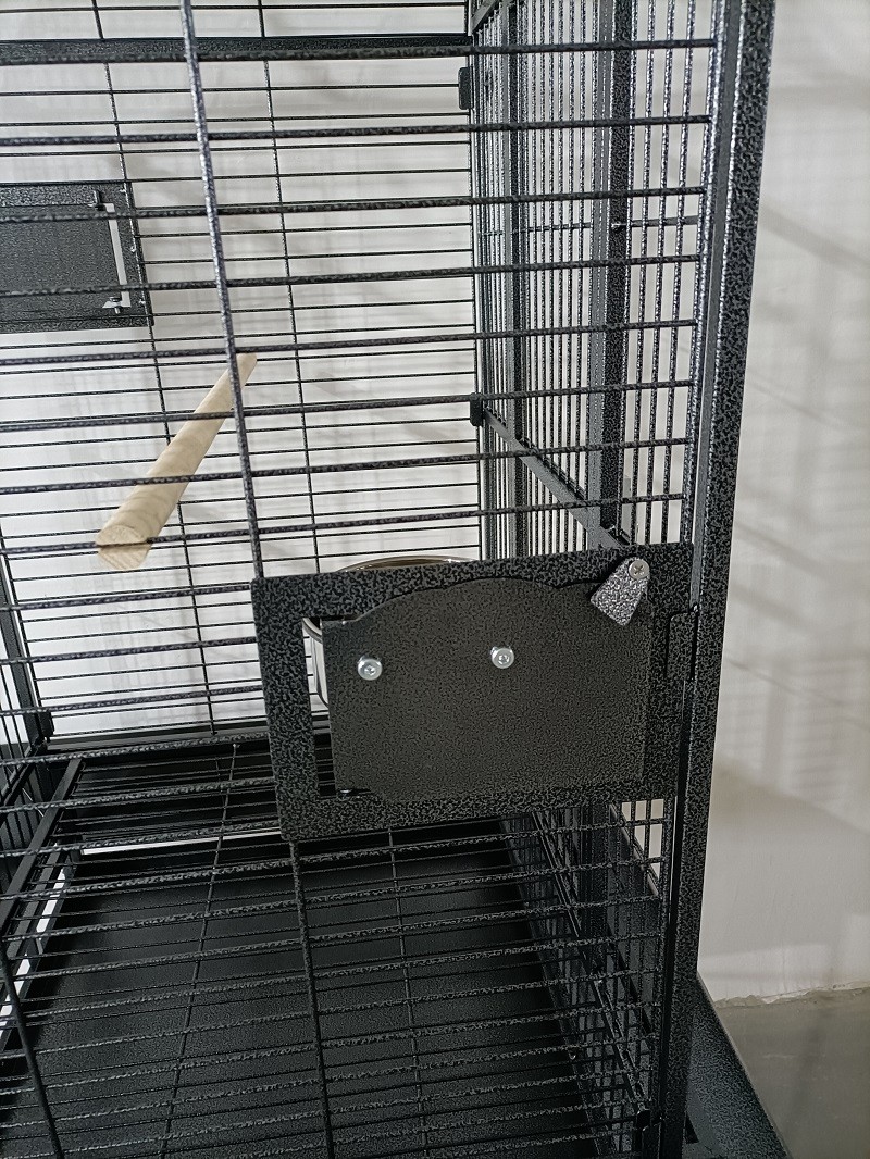 Bird Cage with Play Top and Stand for Parrots Lovebird Cockatiel Parakeets Black and White - Image 5