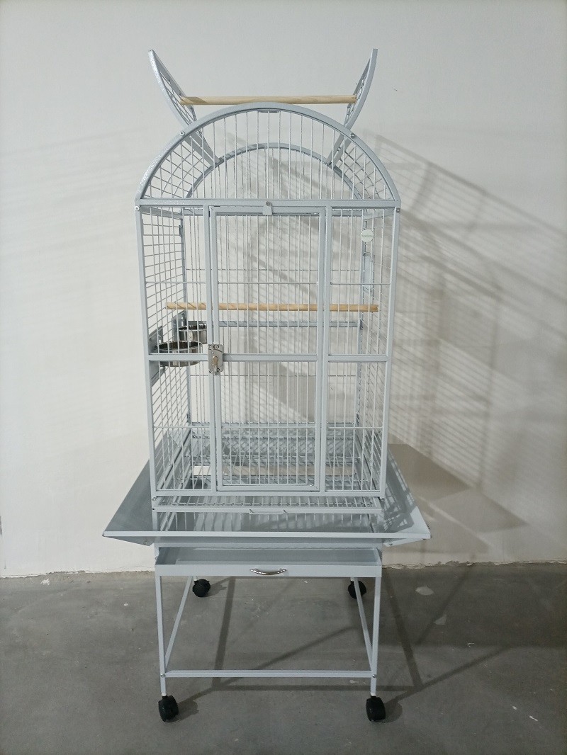 Bird Cage with Play Top and Stand for Parrots Lovebird Cockatiel Parakeets Black and White - Image 6