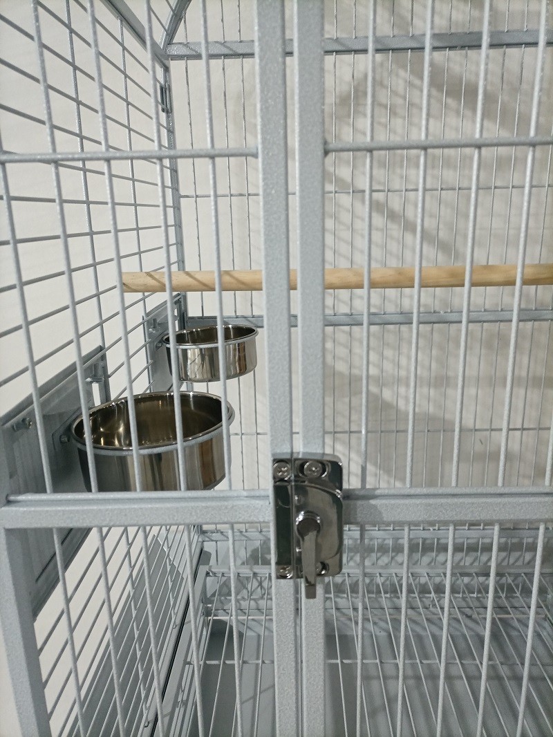 Bird Cage with Play Top and Stand for Parrots Lovebird Cockatiel Parakeets Black and White - Image 7