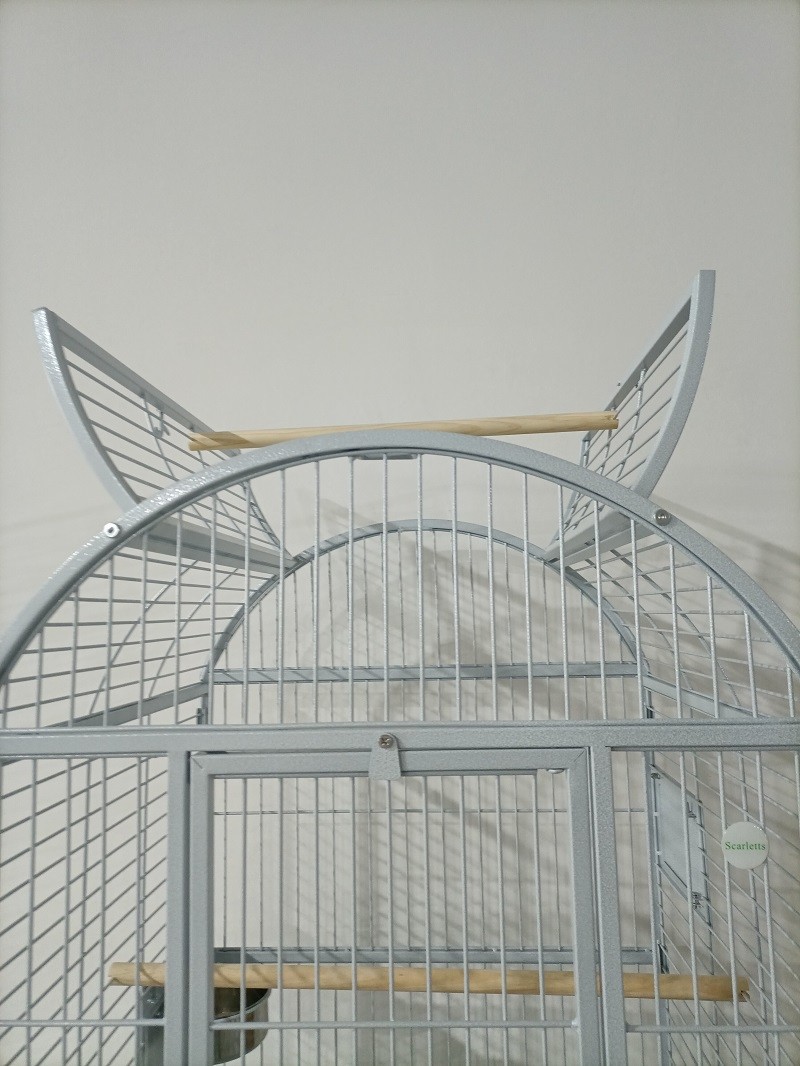 Bird Cage with Play Top and Stand for Parrots Lovebird Cockatiel Parakeets Black and White - Image 8