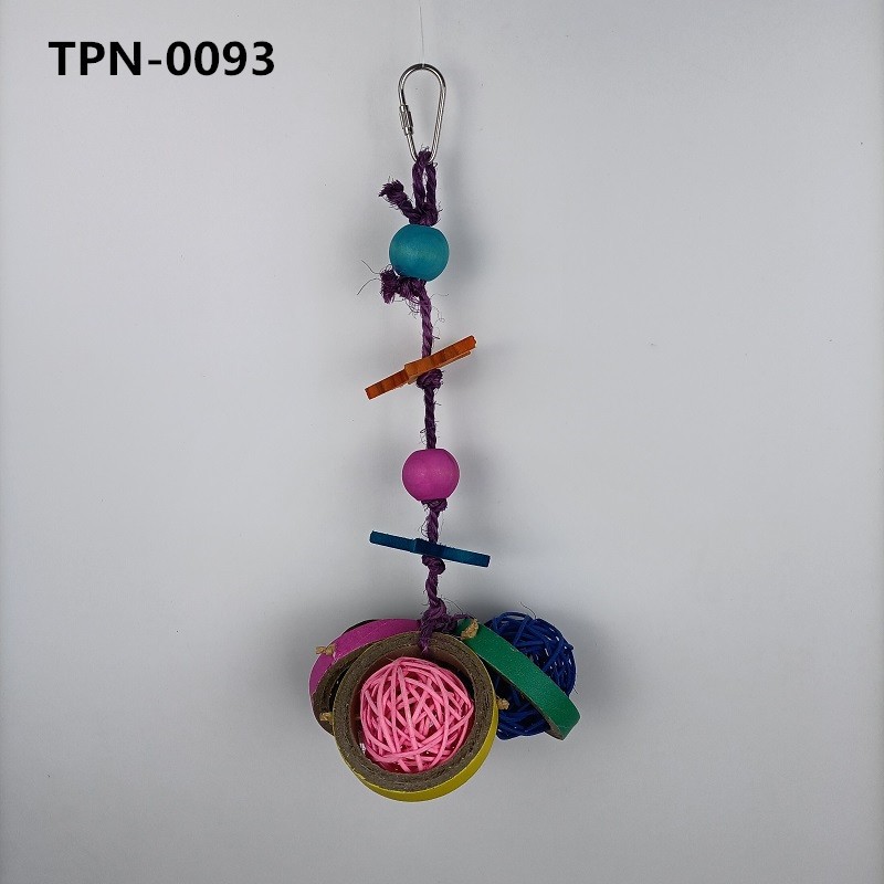 Bird Foraging Chew Foot Toy Beak Feet Parrot Foraging Toy with Vine Balls Cages Hanging Toy TPN-0093