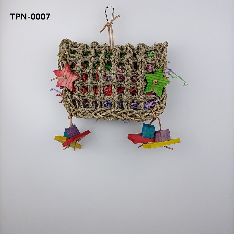 Bird Foraging Shredding Seagrass Wall Toys for Parakeets Cockatiel Conures TPN-0007 - Image 1