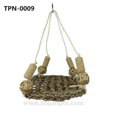 Seagrass ​Bird  Mat Cork Bird Foraging Toy Rattan Ball Parrot Swing for Bird Foot Toys TPN-0007