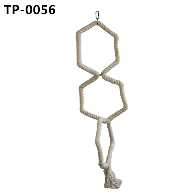 Bird Hanging Swing Perches Toy Parrot Circle Ring Cotton Rope Bird Cage Chewing Toys for Sale - Image 1