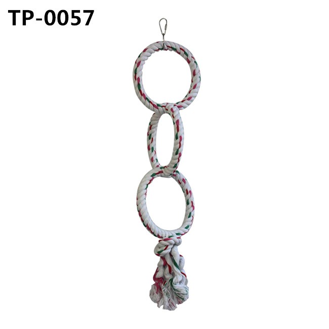 Bird Hanging Swing Perches Toy Parrot Circle Ring Cotton Rope Bird Cage Chewing Toys for Sale - Image 2