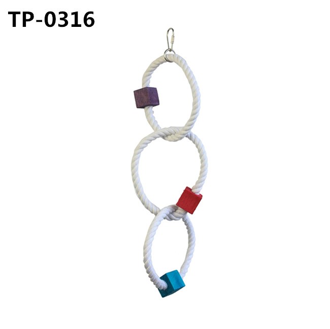 Bird Hanging Swing Perches Toy Parrot Circle Ring Cotton Rope Bird Cage Chewing Toys for Sale - Image 3