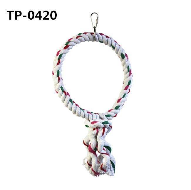 Bird Hanging Swing Perches Toy Parrot Circle Ring Cotton Rope Bird Cage Chewing Toys for Sale - Image 4