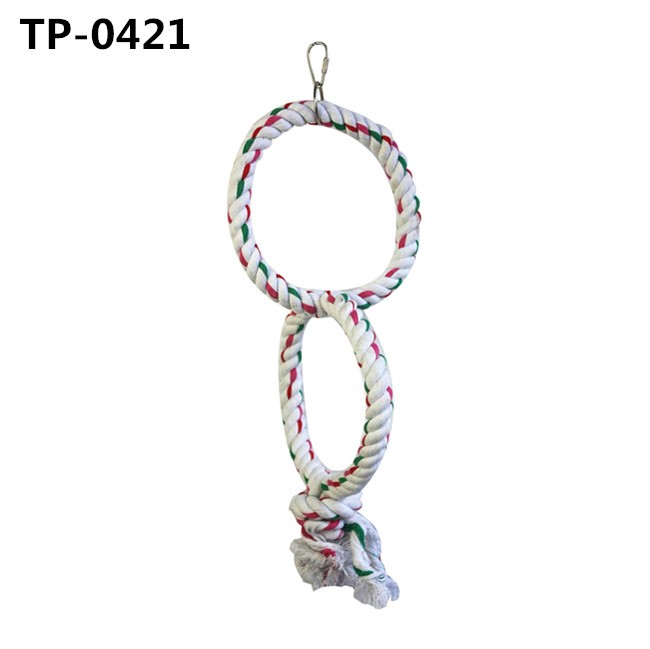 Bird Hanging Swing Perches Toy Parrot Circle Ring Cotton Rope Bird Cage Chewing Toys for Sale - Image 5