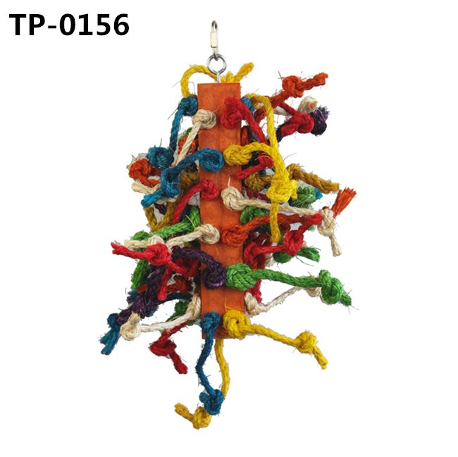 Bird Preening Toy with Natural Food Coloring Sisal Rope Knots for Parrot Climbing Bites Chewing - Image 2