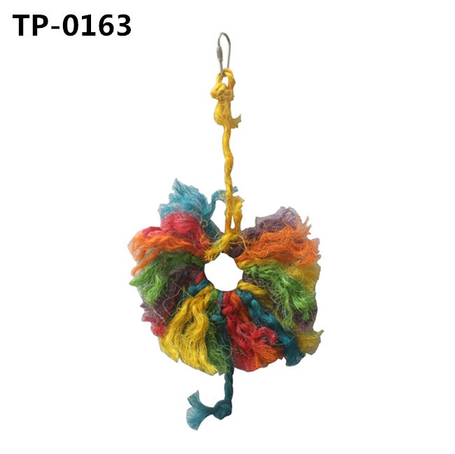 Bird Preening Toy with Natural Food Coloring Sisal Rope Knots for Parrot Climbing Bites Chewing - Image 3
