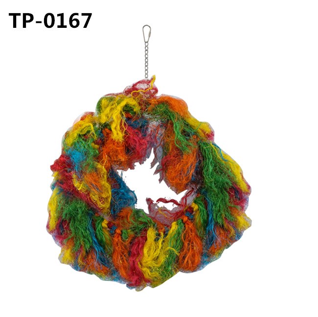 Bird Preening Toy with Natural Food Coloring Sisal Rope Knots for Parrot Climbing Bites Chewing - Image 6