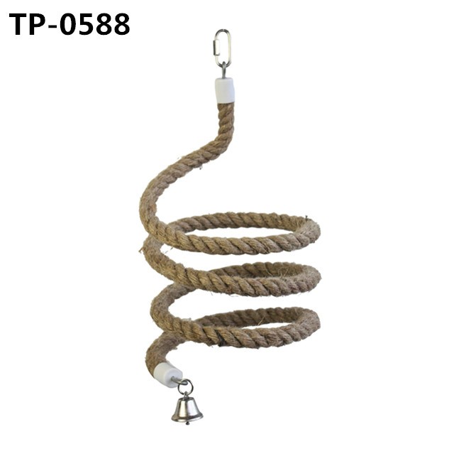 Natural Sisal/Jute Rope Spring Bird Toy for Pet Cages Hanging Bungee with China Supplier - Image 1