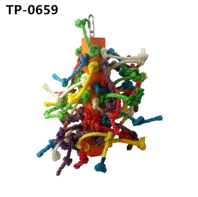 Food Coloring Bird Sisal Knots Chewing Toy for Small Medium Large Parrots with China Suppliers - Image 6