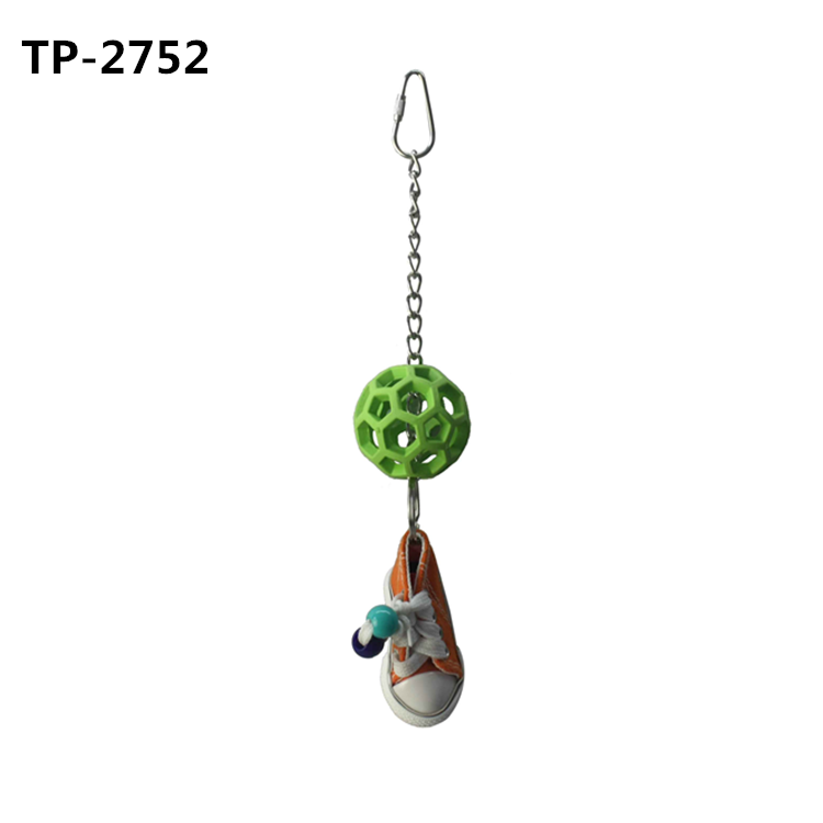 Durable Hanging Sneaker Shoe Toy with stainless steel spoon parrot toys for Medium and Large Parrot Birds - Image 1
