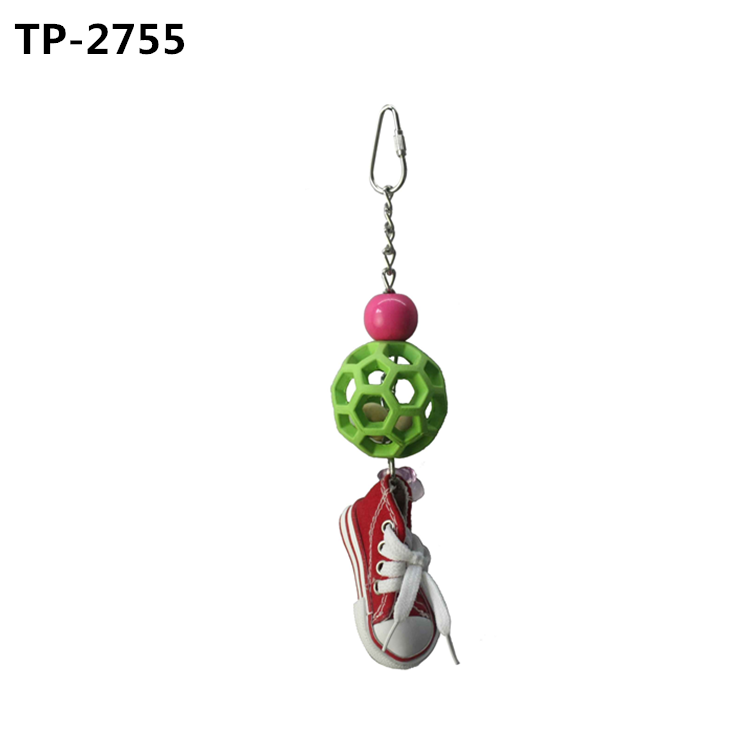 Durable Hanging Sneaker Shoe Toy with stainless steel spoon parrot toys for Medium and Large Parrot Birds - Image 4