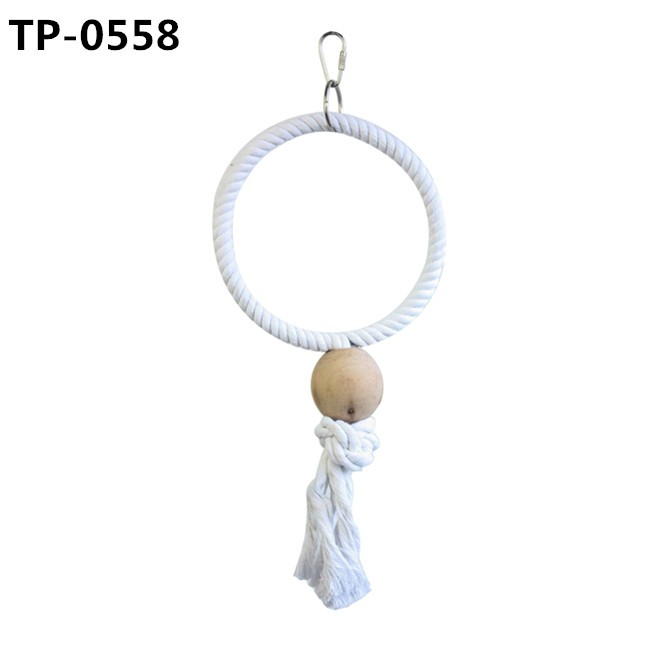 Bird Swing Perch Cotton Rope Ring Toy for Parrot Budgie Parakeet Cockatiel Conure Stand - Image 1