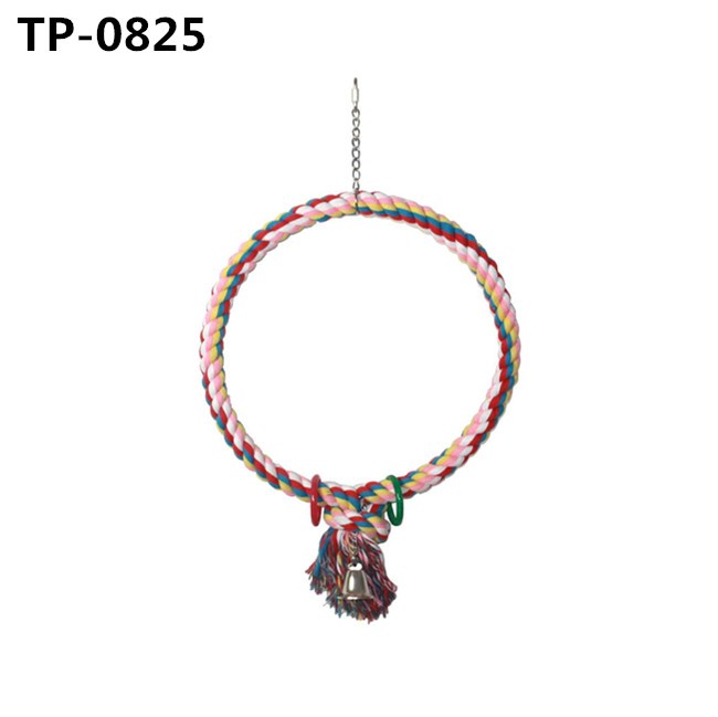 Bird Swing Perch Cotton Rope Ring Toy for Parrot Budgie Parakeet Cockatiel Conure Stand - Image 2
