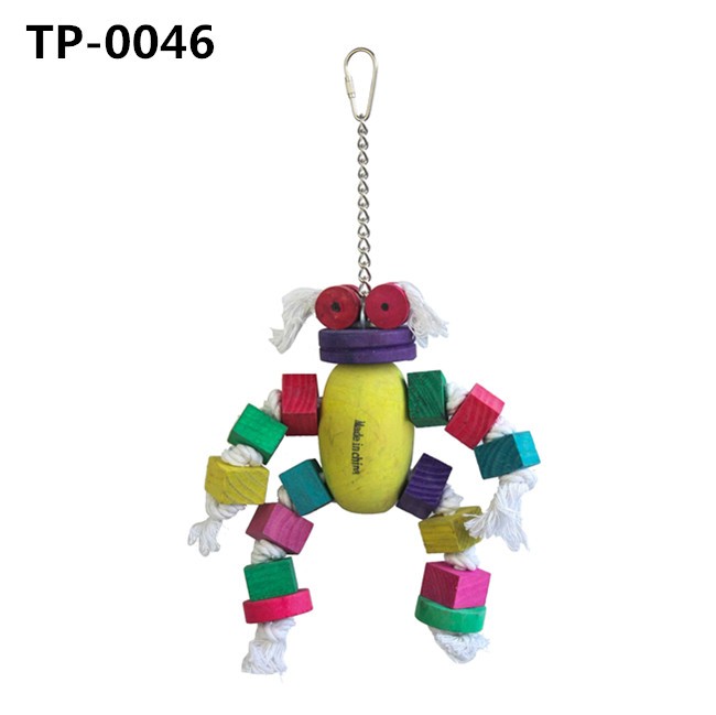 Colorful Bird Wood Bite Chew Cage Hanging Toys for Cockatiels Macaws Parrots Small Medium Parrot - Image 2