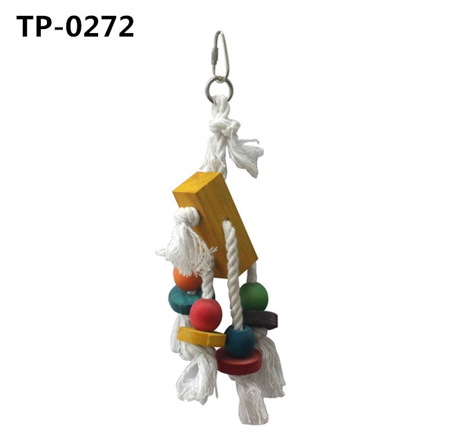Colorful Bird Wood Bite Chew Cage Hanging Toys for Cockatiels Macaws Parrots Small Medium Parrot - Image 3