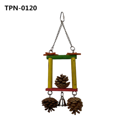 Bird Wooden Swing Hanging Chewing Pet Toys Cages Birdcage Accessories for Lovebirds Rodent Parakeet Parrot Cockatiel Gecko Hermit TPN-0120