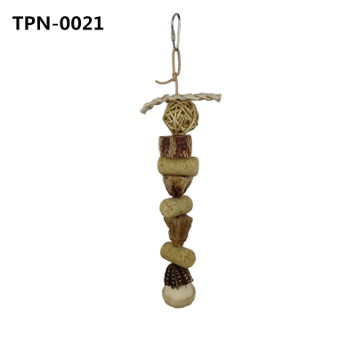 Eco-friendly Carambola Cork Blocks Bird Bite Chew Toys Hanging Bird Cage Toys for Lovebird Finches CockatielsTPN-0021