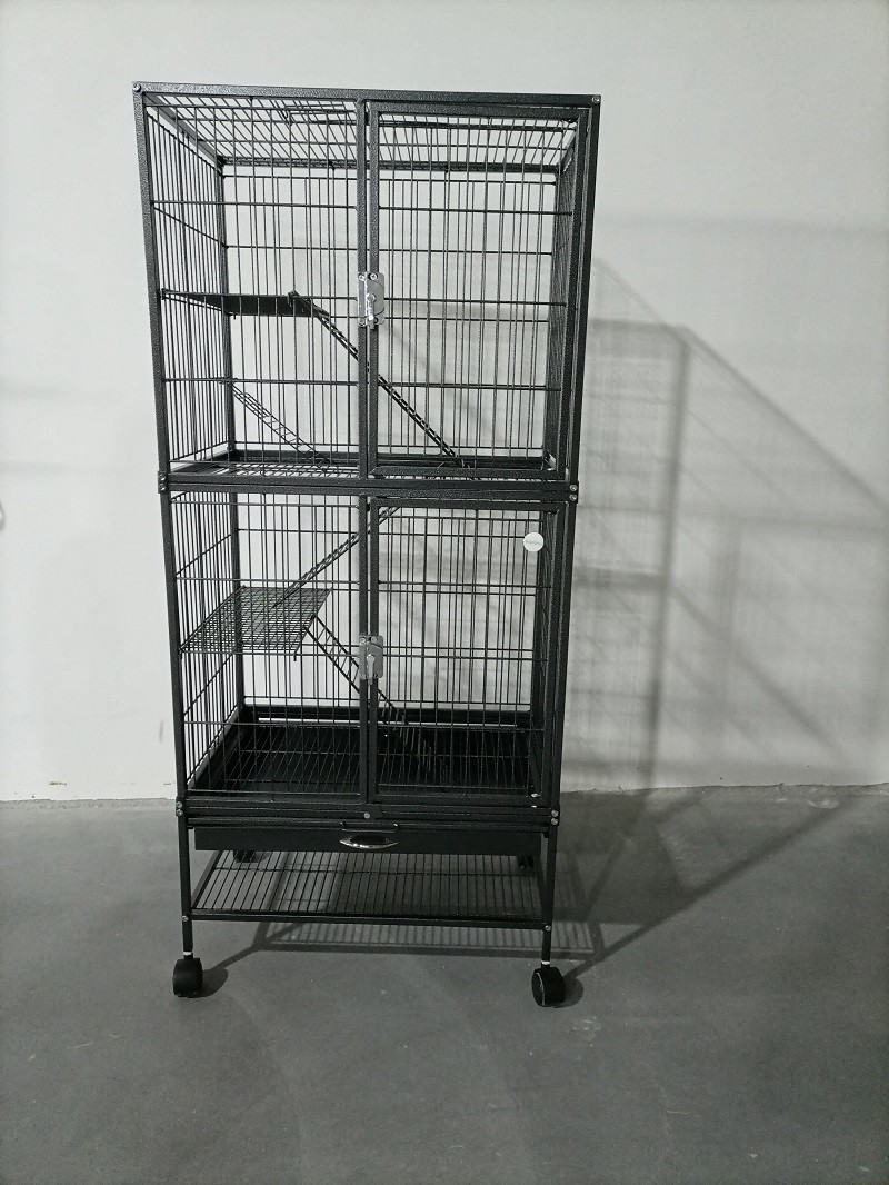 Cat Crate Kennel Enclosure Playpen Large Metal Pet Cat Kitten Ferret Animal House Cage - Image 3