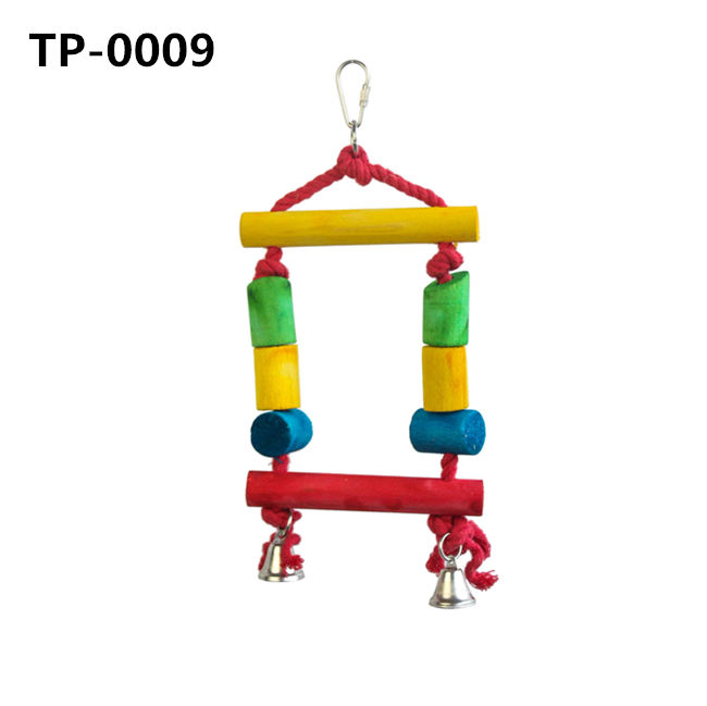 Chewable Play Bird Toy with Colorful Wooden Blocks & Sisal Rope Knots for Bird Supplies Wholesaler - Image 3