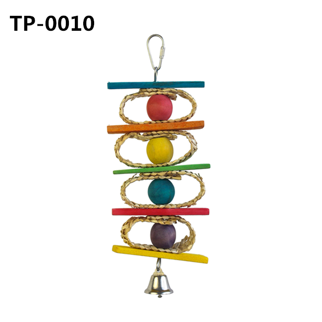 Chewable Play Bird Toy with Colorful Wooden Blocks & Sisal Rope Knots for Bird Supplies Wholesaler - Image 4