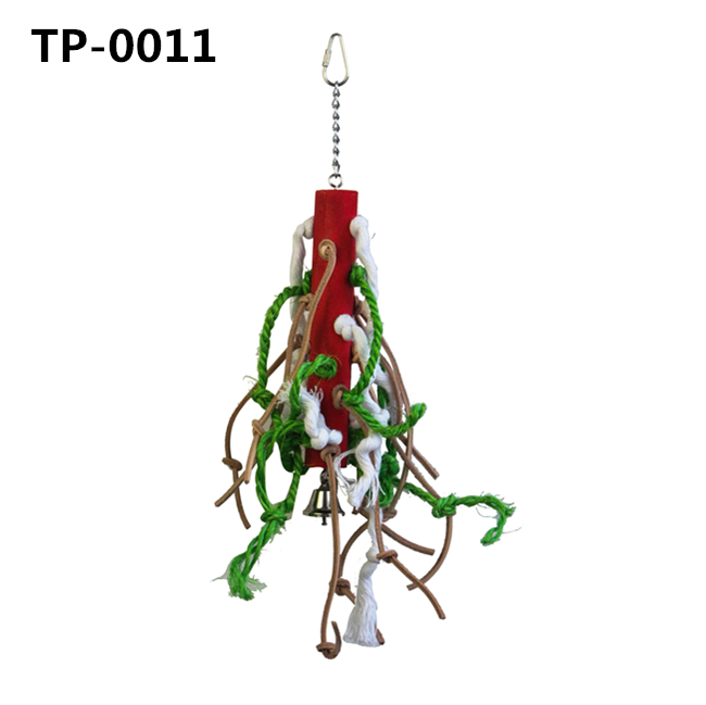 Chewable Play Bird Toy with Colorful Wooden Blocks & Sisal Rope Knots for Bird Supplies Wholesaler - Image 5