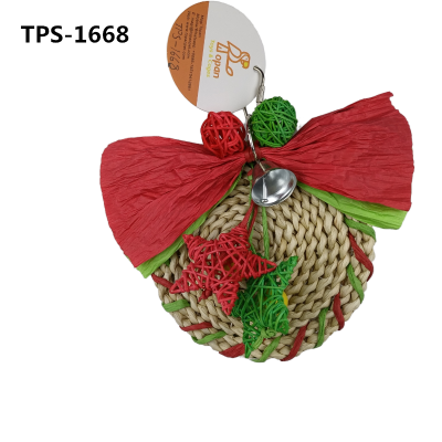 Christmas Bird Toys Woven Corn Husk Parrot Chewing Toys TPS-1668