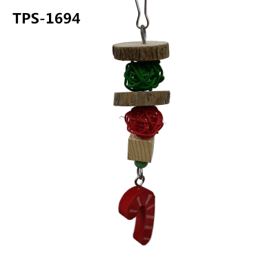 Christmas Candy Cane Shaped Bird Toy Suitable for Small Medium Parrots Budgies Parakeets Cockatiels Lovebirds  TPS-1694