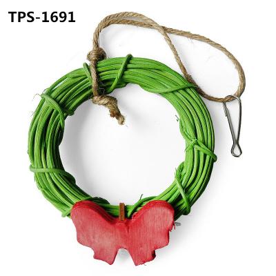 X-mas Wreath Vine Swing Bird Toy​ Christams Pet Rattan Garland Toys Bird Cage Hanging Christmas Wreath Decoration for Budgie Lovebirds Conures Parakeet TPS-1691