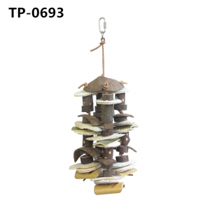 Natural Coconut Wooden Blocks Bird Chewing Toy Parrot Cage Bite Toy for African Grey Cockatoos Amazon Parrots