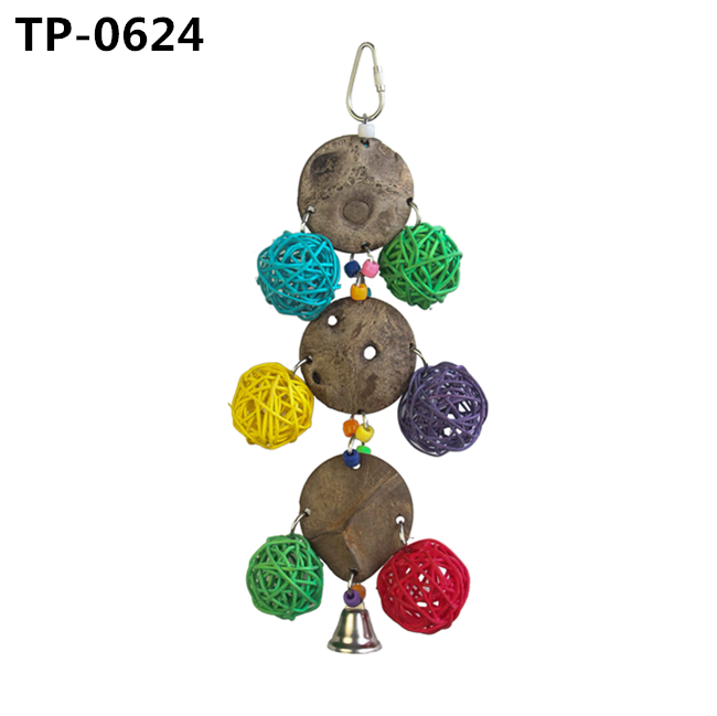 Natural Coconut Wooden Blocks Bird Chewing Toy Parrot Cage Bite Toy for African Grey Cockatoos Amazon Parrots - Image 2