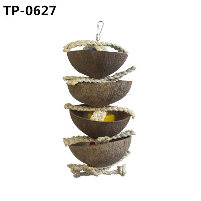 Natural Coconut Wooden Blocks Bird Chewing Toy Parrot Cage Bite Toy for African Grey Cockatoos Amazon Parrots - Image 3