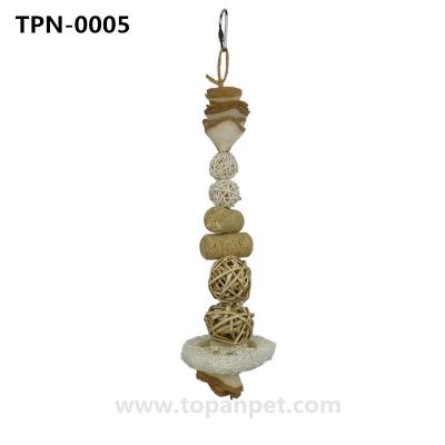 Cork Rattan ball Bird Toys Loofah Parrot Toy for  Parakeet Cockatiel Conure Budgie Lovebird Finch Bites Bird Cage Accessories TPN-0005