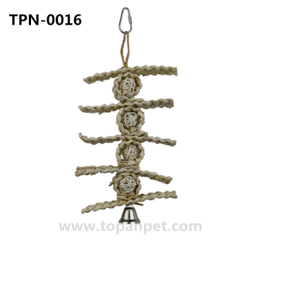 Corn Husk Rattan Ball Entertainment Bird Toy for Parrot Cage Toys TPN-0016