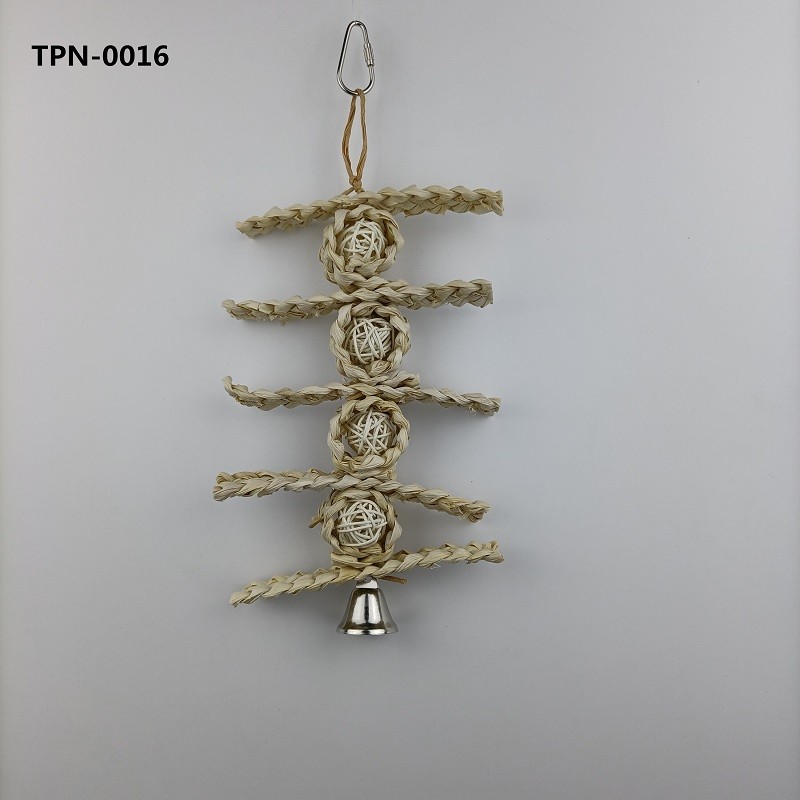 Corn Husk Rattan Ball Entertainment Bird Toy for Parrot Cage Toys TPN-0016 - Image 1