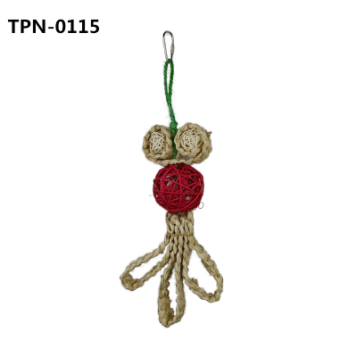 Fish Shape Parrots Chewing Toy Cornhusk Woven Toy for Chewing Teeth Grinding Bird Supplies​ TPN-0115