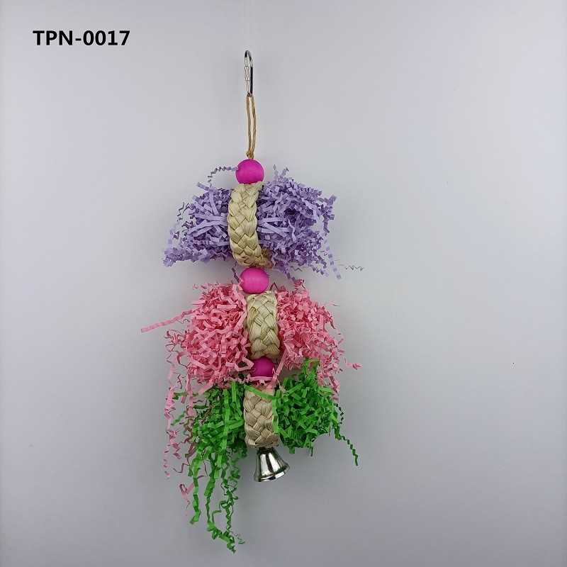 Crinkle Paper Bird Shredding Toys with Woven Corn Husk for Parrot Bites TPN-0017 - Image 1