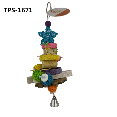 Dried Star Fruit Parrot Toy Loofah Bird Toy Cork Pet Bites Accessories TPS-1671