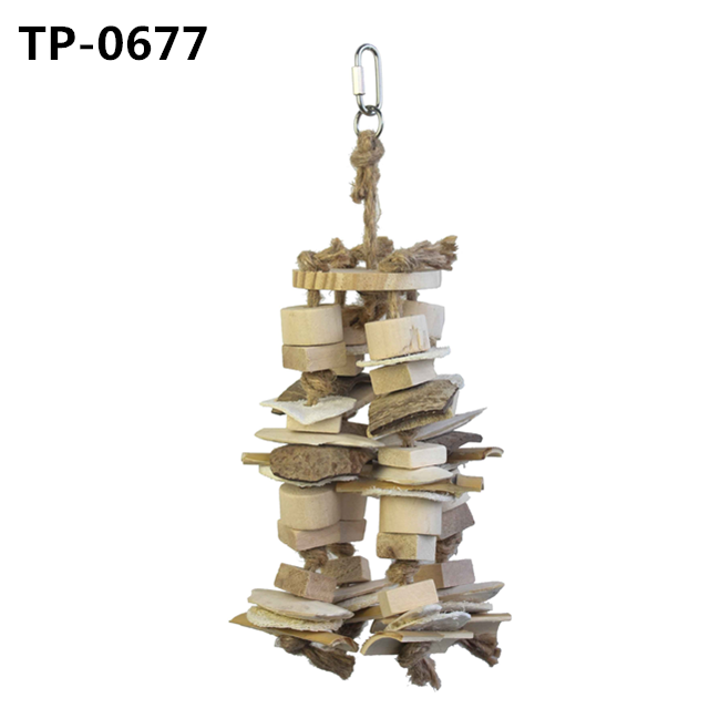 Eco-friendly No Color Log Wood Large Bird Toys for Medium Parrot African Grey Chewing Bites - Image 1