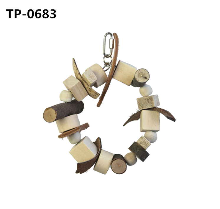 Eco-friendly No Color Log Wood Large Bird Toys for Medium Parrot African Grey Chewing Bites - Image 2