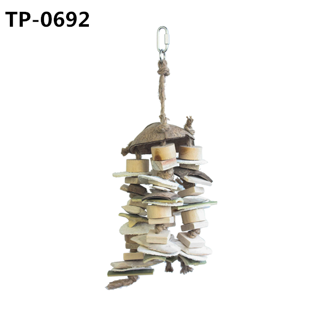 Eco-friendly No Color Log Wood Large Bird Toys for Medium Parrot African Grey Chewing Bites - Image 4